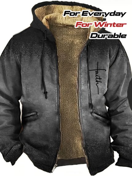 Men'S Hoodie - Full-Zip Hooded Sweatshirt with Front Zipper Closure, Hooded Pullover for Fallu002FWinter, Casual Streetwear Outerwear in Brown - Everyday & Formal Outfits, Sweater Hoodie, Winter Clothing, Retro Style Apparel, Durable Fabric, Fall Fashion, 3D Printing Design, Warm Lining, Long Sleeve Top, Street Style Lovers