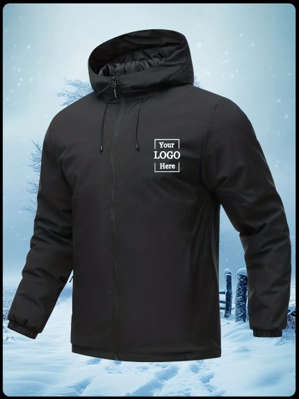 Custom Men's Thick Jacket ??Your Own Design Printed on the Back